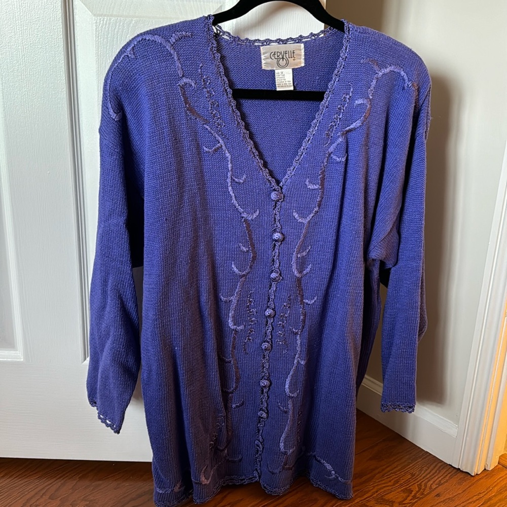 Purple sweater with embroidery